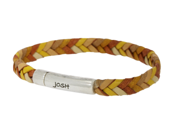 Lederarmband geflochten Amy confettigelb